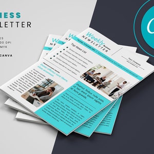 Business Newsletter Template | Canva File | Instant Download