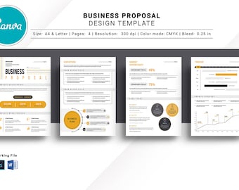 Business Proposal Template | MS Word & Photoshop Template | Instant Download