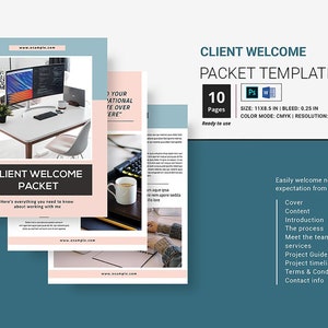 Client Welcome Packet Template / Photoshop MS Word Template & Canva