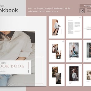 ファッションルックブックテンプレート | 印刷可能な写真雑誌テンプレート | ファッションカタログ | In Design & MS Wordテンプレート | Canva Design