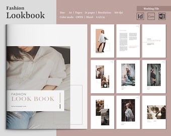 Mode Lookbook Vorlage | Druckbare Fotografie Magazin Vorlage | Modenkatalog | In Design & MS Word Vorlage | Leinwand Design