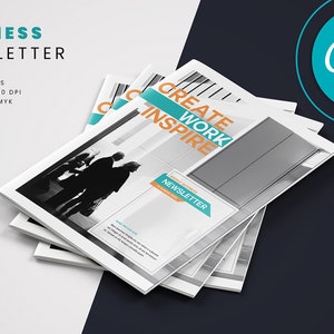 Business Newsletter Template | Photoshop Template | Canva Design | Illustrator & MS Word Template