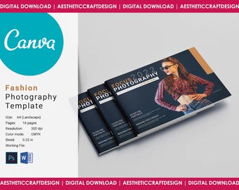 Photography Magazine Template | Fashion Lookbook | Photography brochure | Photoshop & Word Template | Canva Design Template