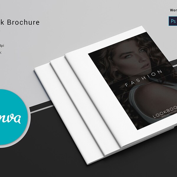 Fashion Lookbook Template | Printable Photography Magazine Template | Fashion Catalog | Photoshop Template | Instant Download