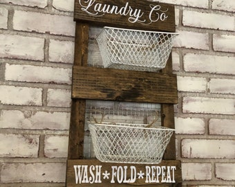 Laundry Room Basket Organizer