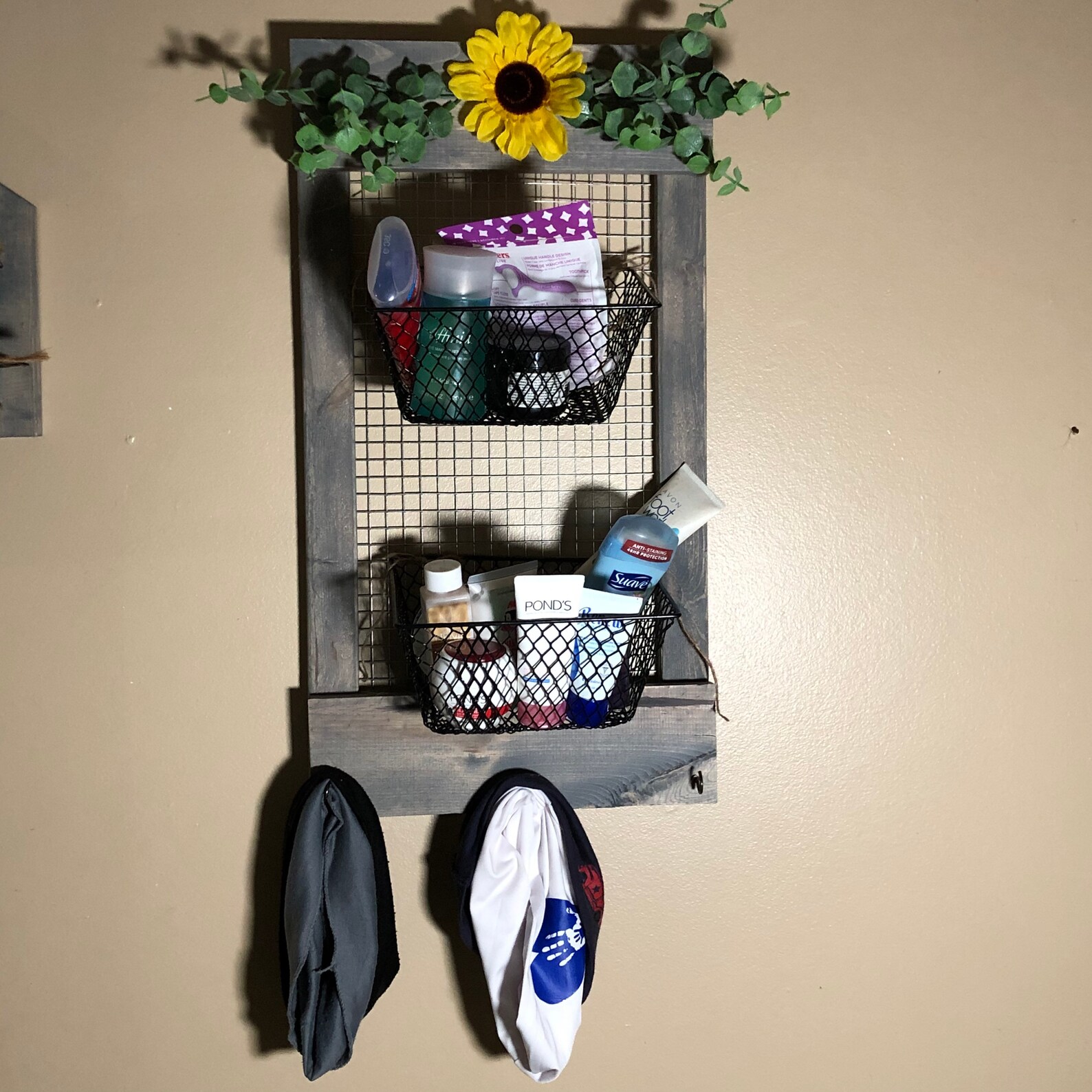 6 Piece Wooden Ladder Organizer Shelves and Wall Sconce Set Etsy