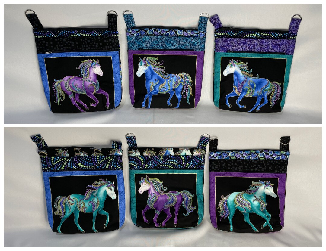 Horse Hand Drawn Pattern Print Crossbody Bags