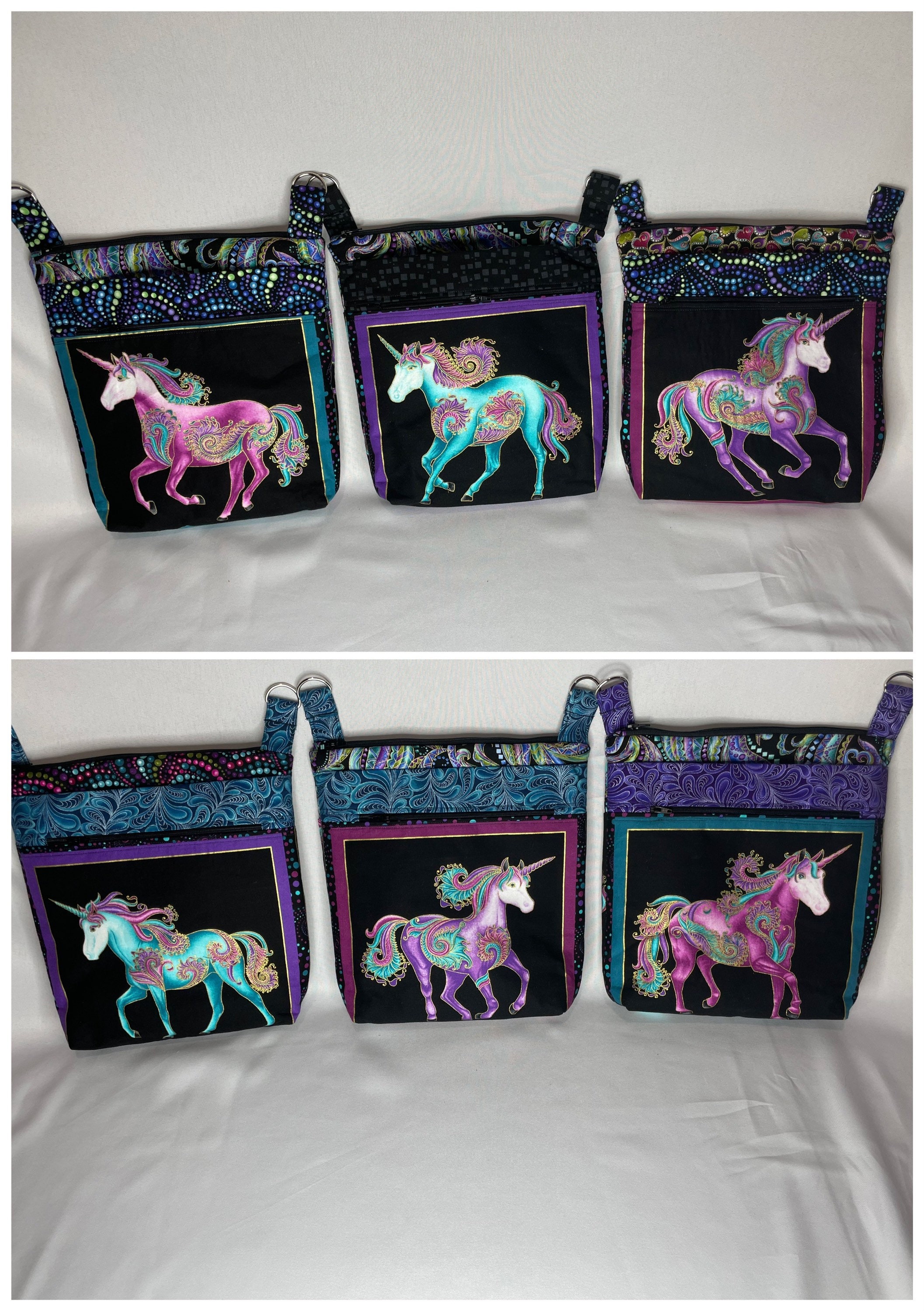 ArtCreativity Unicorn Crossbody Bags, Set of 3, Cute Cross Body