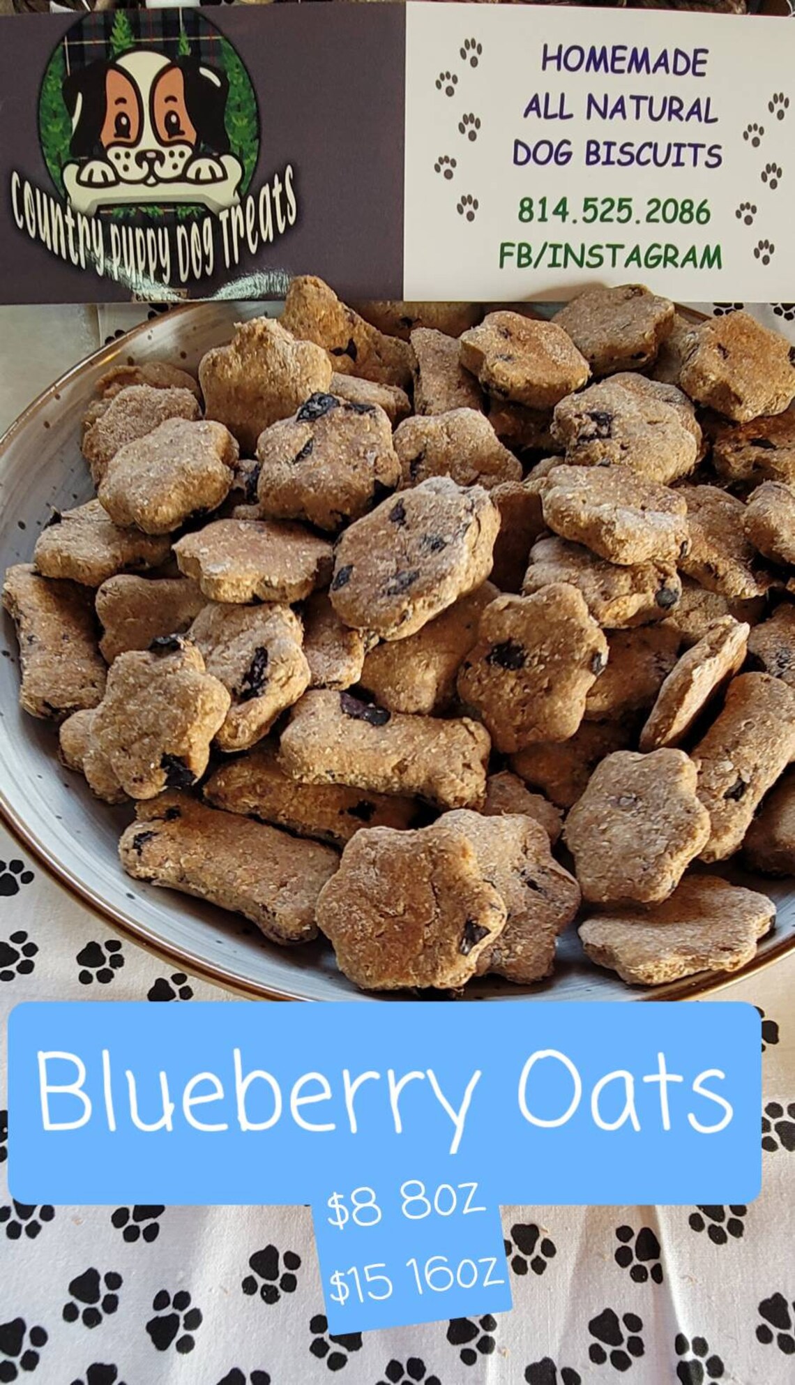 Blueberry Oats homemade dog treats Etsy