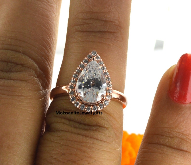 3.00Ct Marquise Genuine Moissanite Stunning Engagement Ring 925 Sterling Silver