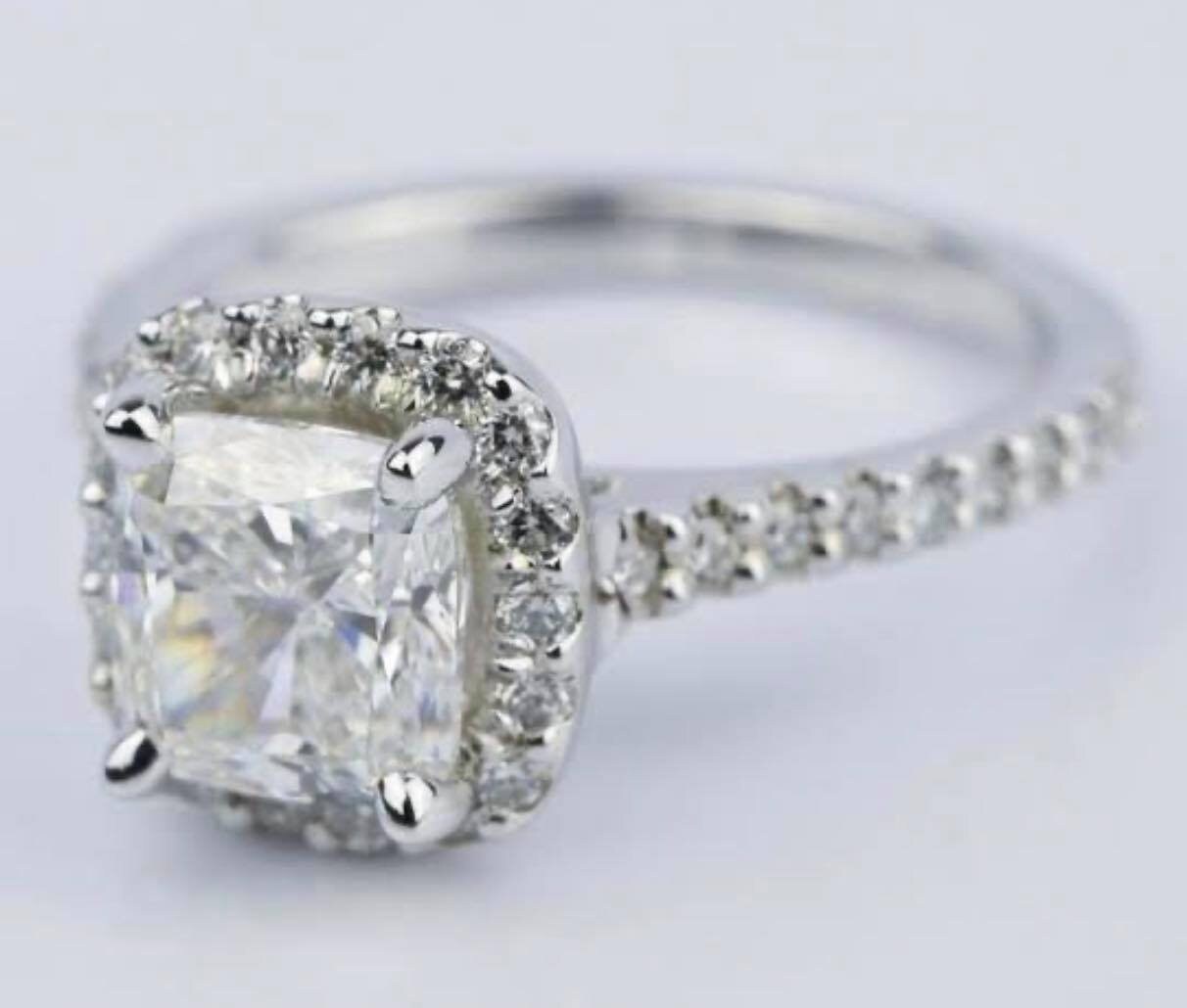 Certified Lab Grown Diamond Ring 1.25 Carat Cushion Cut Lab Etsy