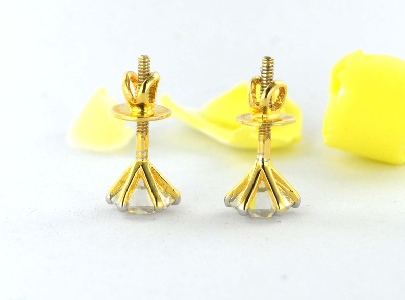 Solitaire Moissanite Earring 14Kt Solid Yellow Gold Stud Earring,Anniversary Gift,Birthday Gift,Wedding Gift
