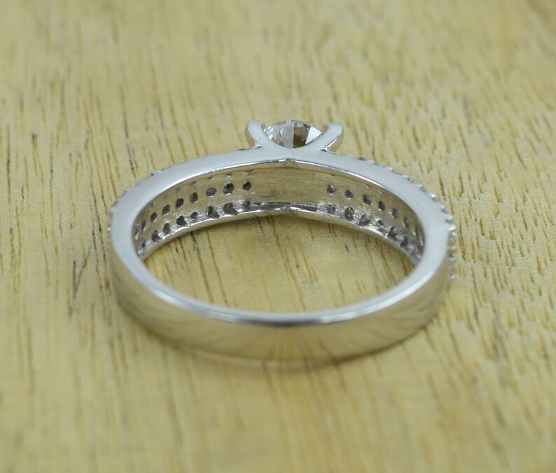Anniversary Ring, Moissanite Ring Round Cut 14kt Solid White Gold 1.20 Carat Moissanite Solitaire Engagement/&Wedding Ring