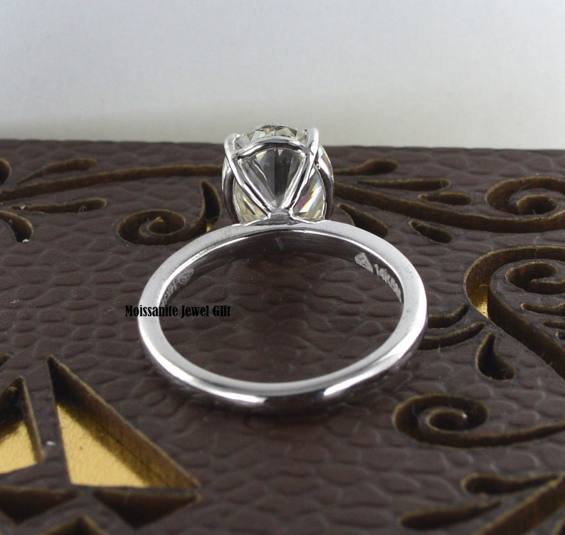 Anniversary Ring, Classic 2.00 Ct Oval Cut Genuine Moissanite With 14KT Solid White Gold Solitaire Engagement/&Wedding Ring