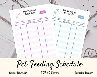 Pet Feeding Schedule Etsy
