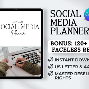 Social Media Planer, 120 DFY Faceless Reels, Master Wiederverkaufsrechte, Content Planer für Instagram, Youtube, TikTok, DFY Done For You Planer