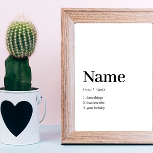 Custom Pet Definition Poster Pet Wall Art Print Dog Lover | Etsy