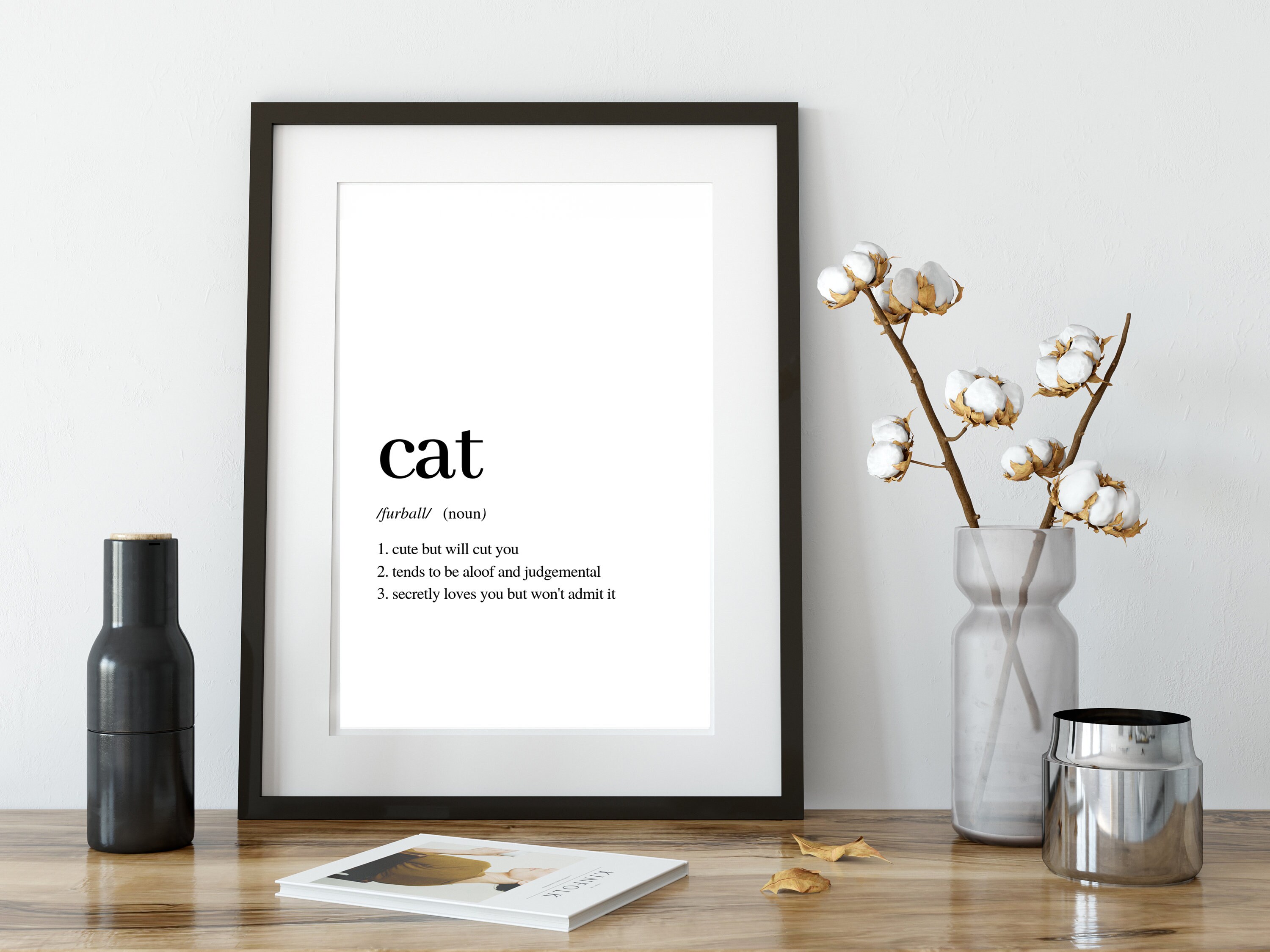 Cat Definition Printable Poster Cat Wall Art Pet Home Decor Etsy UK