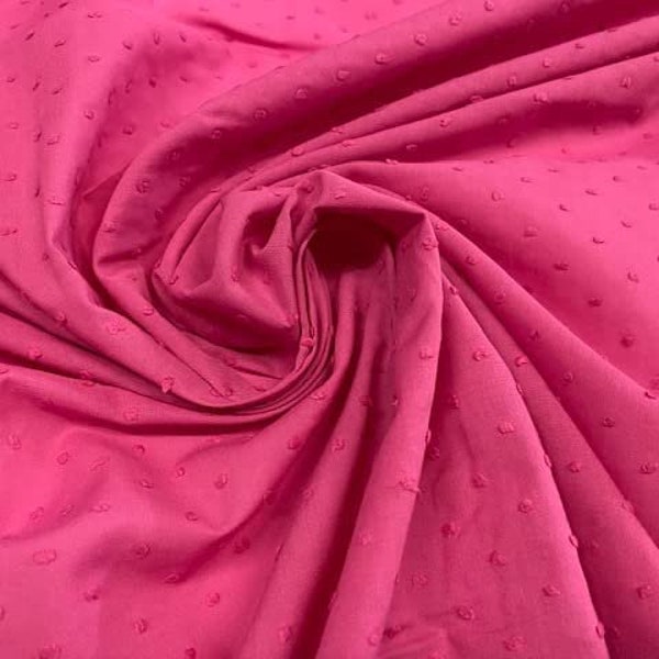 Tissu Plumeti, couleur plumeti fuchsia, tissus pour enfants, tissus pour robes, accessoires, 100% coton, tissu par mètre, 1 mètre x 150 cms