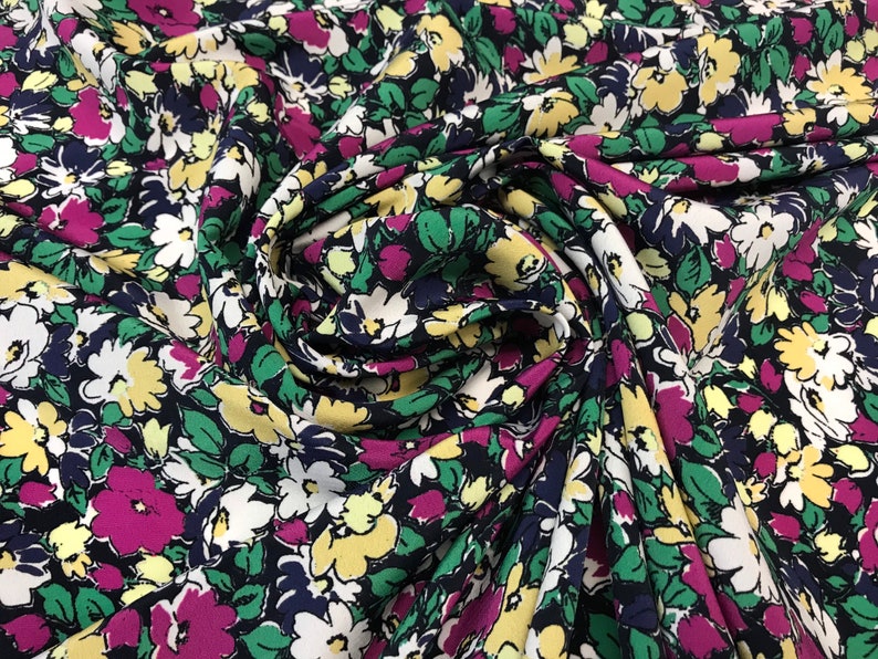 printed fabric of crepe flowers 100/% polyester