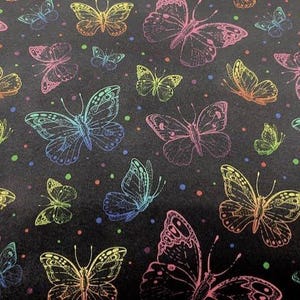 Tessuto SOFTSHELL BUTTERFLIES, tessuto impermeabile, tessuti per bambini, tessuti impermeabili, tessuti al metro, 1 metro x 150 cm