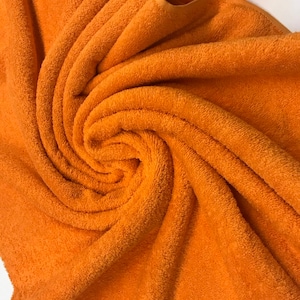 Tessuto per asciugamani, tessuto felpato, colore arancione, 100% cotone, tessuti per la casa