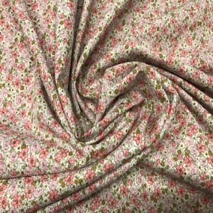 Tessuto LIBERTY, tessuto batista fiore trucco rosa, tessuti per bambini, tessuti artigianali, tessuti di cotone, tessuti al metro, 1 metro