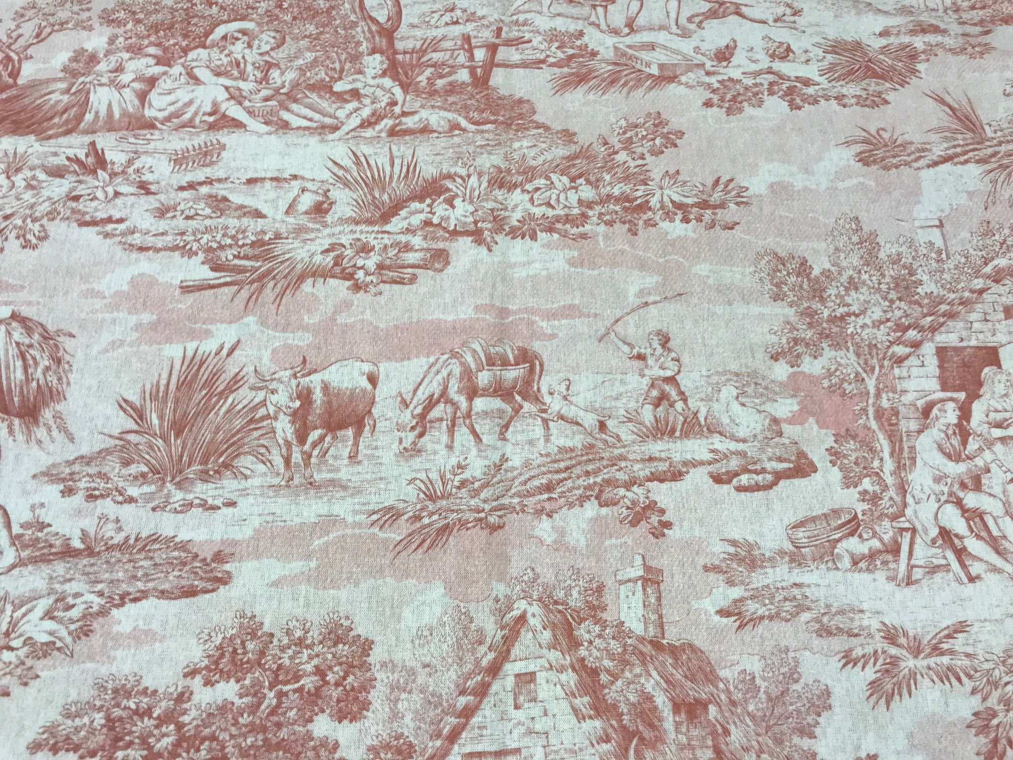 canvas fabric, toile de jouy fabric NEW canvas / panama 100% cotton