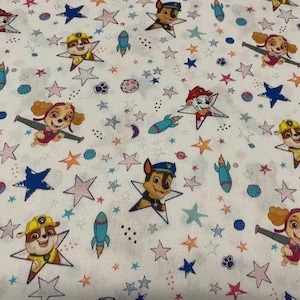 PAW PATROL fabric, disney fabrics, 100% cotton fabrics, children's fabrics, labors and crafts, fabrics by the meter, 1 meter x 140 cm