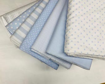 light blue printed beaded piqué fabric