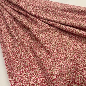 Tessuto di cotone, tessuti FUCHSIA LIBERTY FLOWERS, tessuti popeline, tessuti regionali, tessuti artigianali, 1 metro x 150 cm