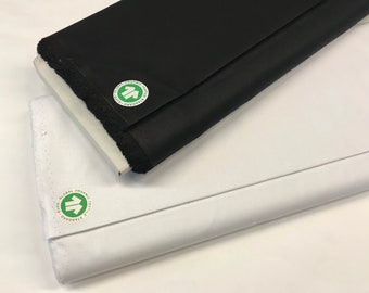 plain white or black organic cotton fabric 100% cotton