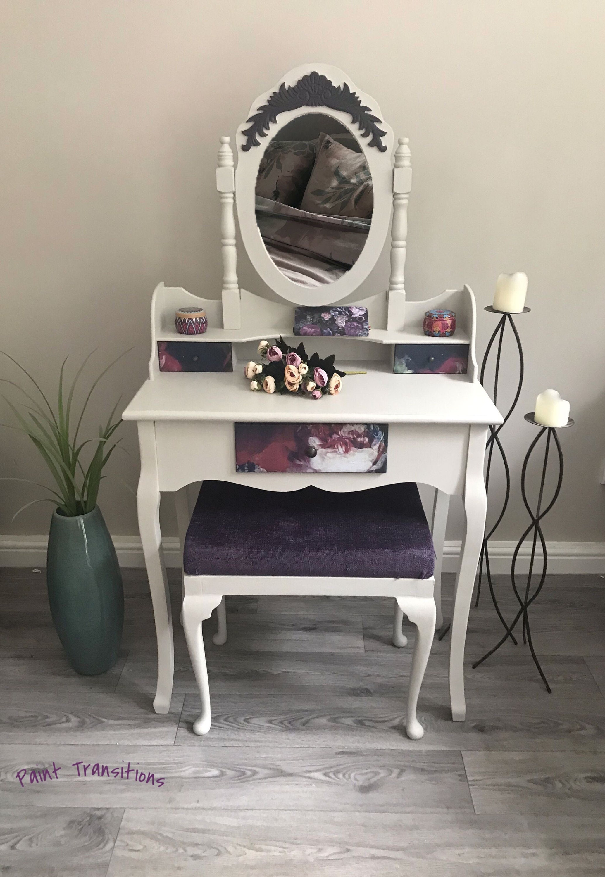 Hand painted dressing table Etsy