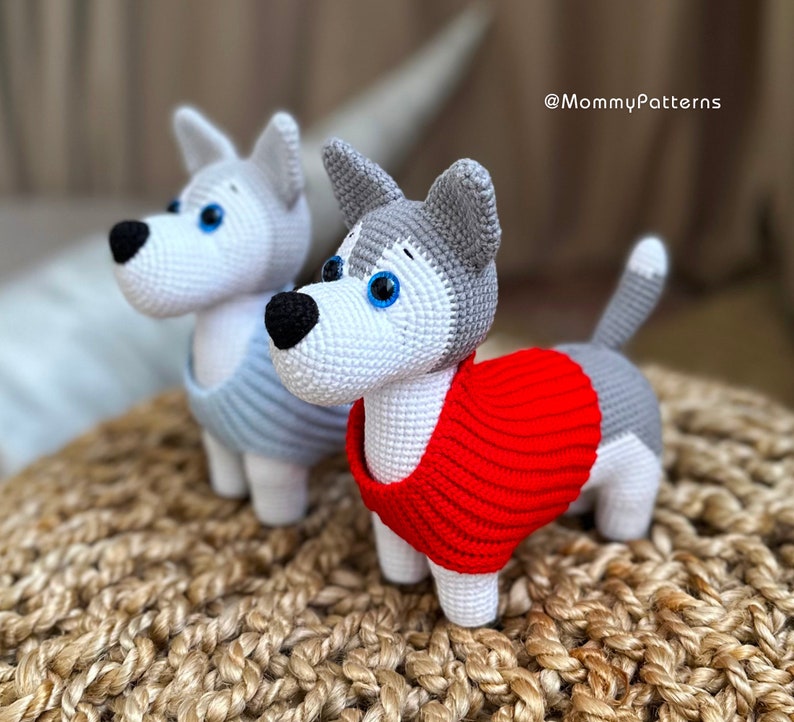 Crochet pattern Dog Husky, Easy crochet pattern toy Puppy, Amigurumi crochet pattern PDF file, Amigurumi pattern animals zdjęcie 3