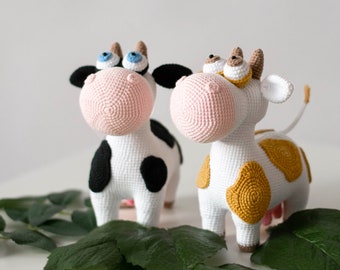 Crochet pattern Cow Doris, Easy crochet pattern toy Cow, Amigurumi crochet pattern PDF file, Amigurumi pattern animals