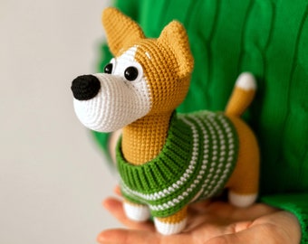 Häkelanleitung Hund Corgi, Einfache Häkelanleitung Spielzeug Welpe, Amigurumi Häkelanleitung PDF-Datei, Amigurumi Anleitung Tiere