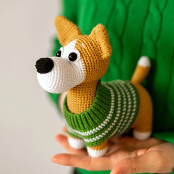 Crochet pattern Dog Corgi, Easy crochet pattern toy Puppy, Amigurumi crochet pattern PDF file, Amigurumi pattern animals
