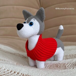 Crochet pattern Dog Husky, Easy crochet pattern toy Puppy, Amigurumi crochet pattern PDF file, Amigurumi pattern animals image 4