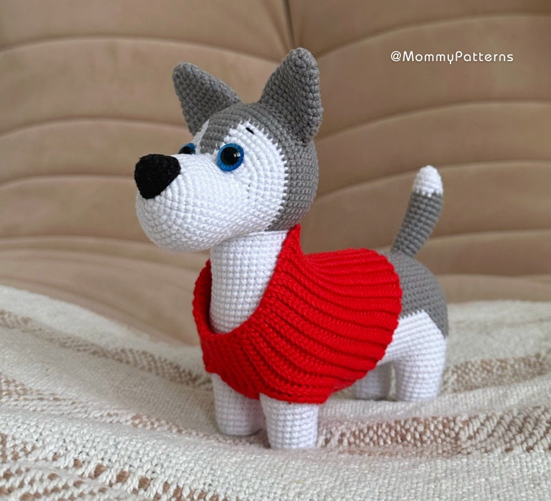 Crochet pattern Dog Husky, Easy crochet pattern toy Puppy, Amigurumi crochet pattern PDF file, Amigurumi pattern animals zdjęcie 4