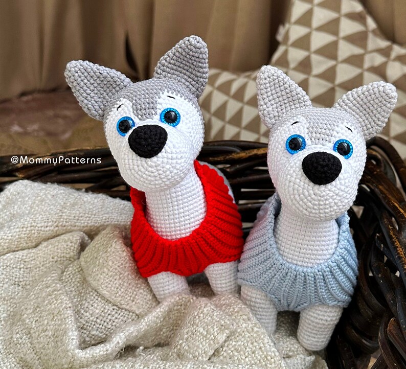 Crochet pattern Dog Husky, Easy crochet pattern toy Puppy, Amigurumi crochet pattern PDF file, Amigurumi pattern animals zdjęcie 5