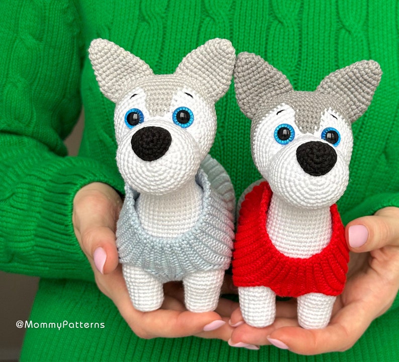 Crochet pattern Dog Husky, Easy crochet pattern toy Puppy, Amigurumi crochet pattern PDF file, Amigurumi pattern animals zdjęcie 1
