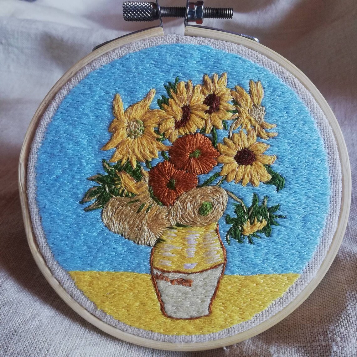 Vincent van Gogh sunflowers embroidery Etsy