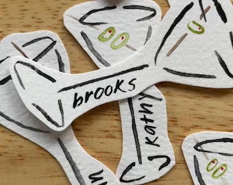 Tarjetas de mesa personalizadas pintadas a mano / Etiquetas de nombre personalizadas para cenas, bodas y eventos especiales.