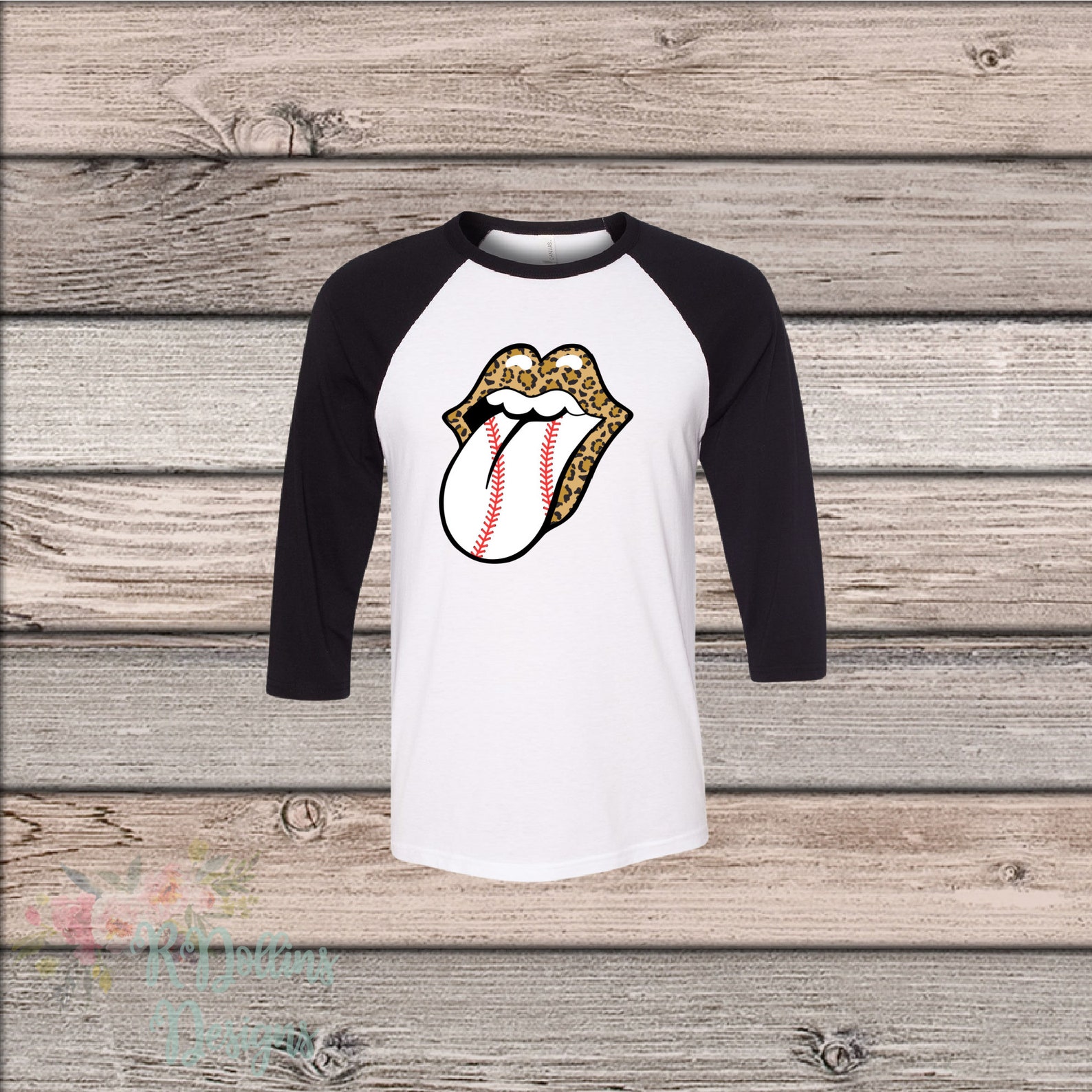 rolling stone t shirt with leopard tongue