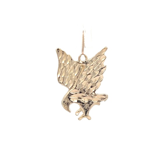 14 Karat Gelbgold Anhänger Mit Adler, Kugel & Anker – Handgefertigter Charm, Made In USA, Ohne Stein