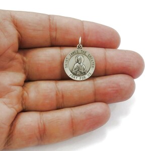 Sterling Silver 0.925 Saint James the Greater Medal Necklace Pendant ...