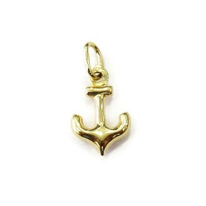 Colar com pingente de âncora pequeno em ouro amarelo 14K