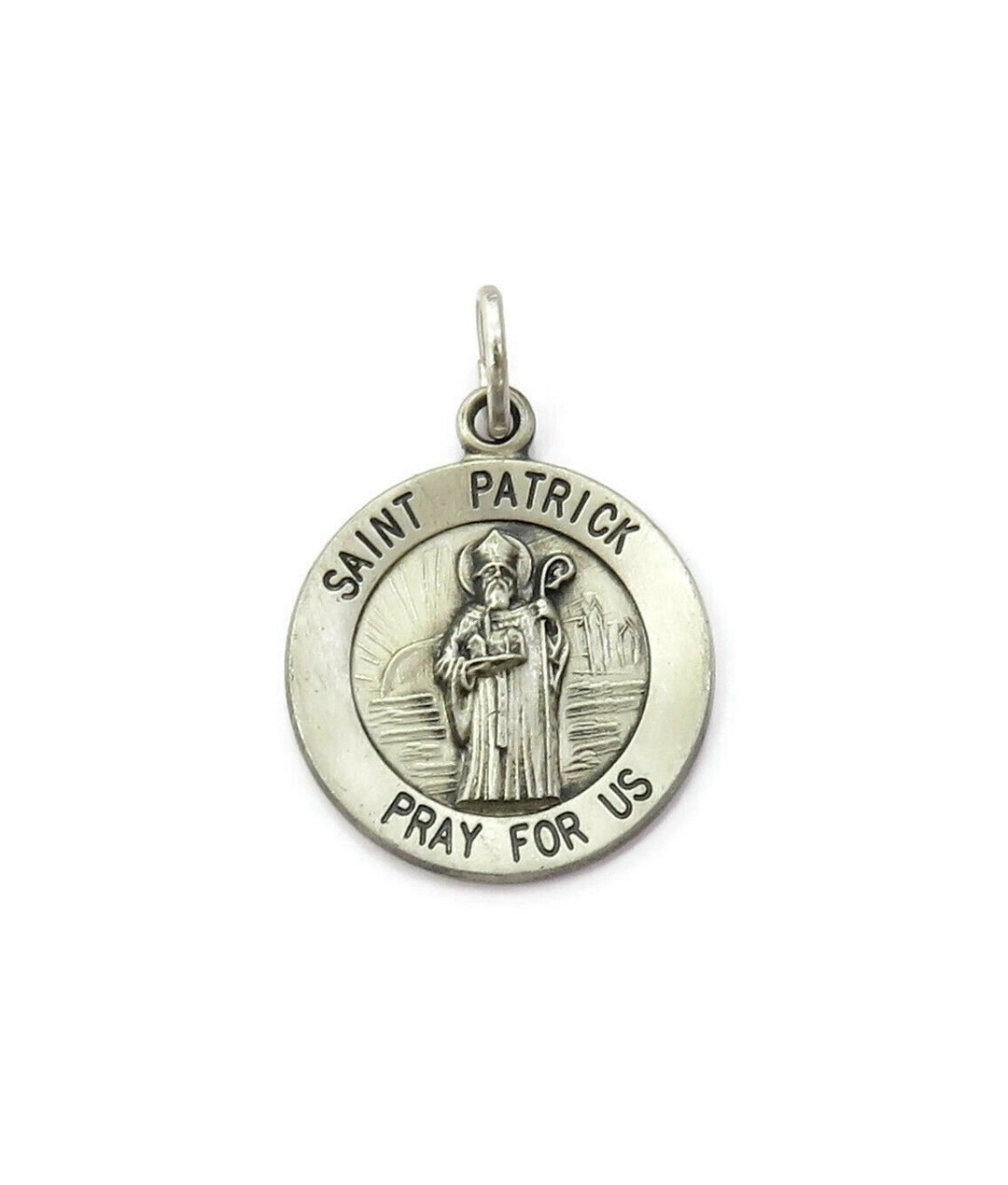 Sterling Silver 0.925 Saint Patrick Medal Necklace Pendant Charm - Etsy
