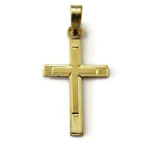 14K Yellow Gold Cross Crucifix Charm Necklace Pendant ~ 0.4 g