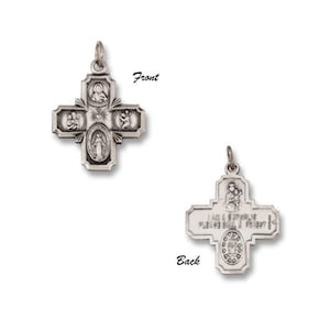 Sterling Silver 0.925 Four 4 - Way Medal Cross Crucifix I Am a Catholic ...